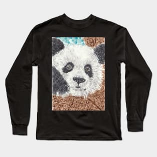 Panda Bear  face art Long Sleeve T-Shirt